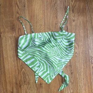 Princess Polly Lime Zebra Print Top